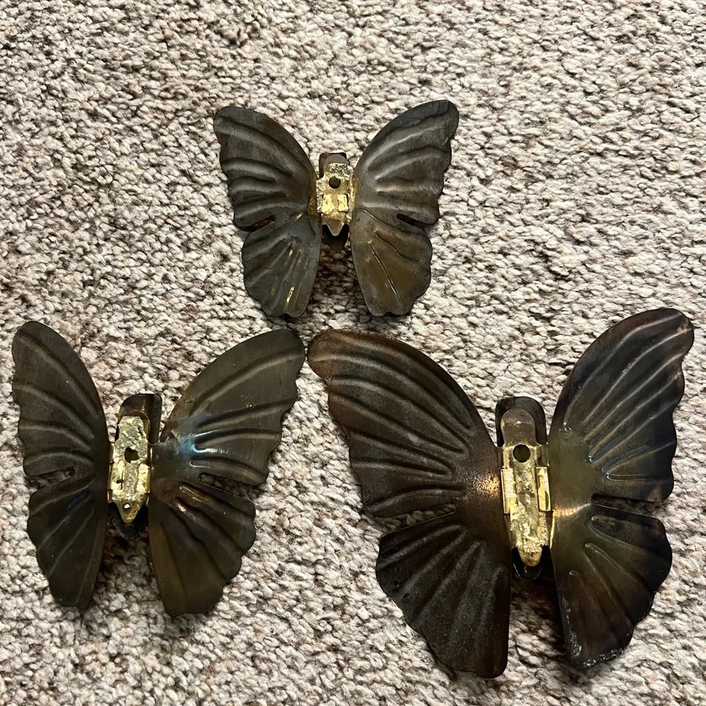 Vintage brass Butterfly Wall Decor Set
